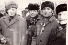 7 ноября 1973 год, слева направо - А.Усольцев,С.А.Елисеев, В.Г.Швыдкий, Н.И.Ланкин